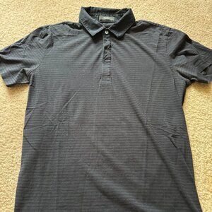 Theory Claude Polo Shirt in Navy/Black Stripe, Size XS